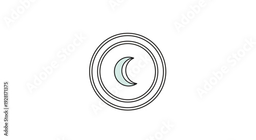 Simple crescent moon symbol design.
