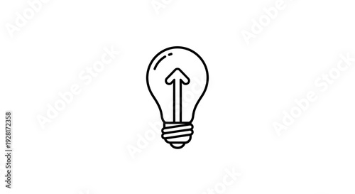 Simple Line Drawing of Light Bulb Icon.