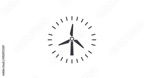 Simple Wind Turbine Icon Illustration Design.