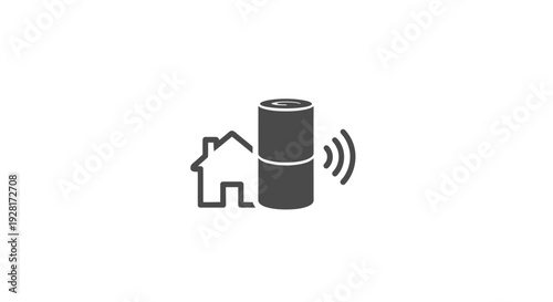 Smart Home Speaker Device Icon Illustration.