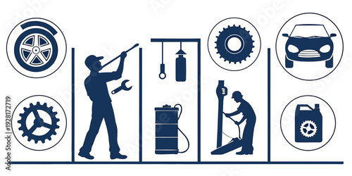 A collection of icons representing various activities and objects Vector