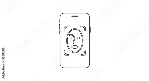 Smartphone with a face on screen.