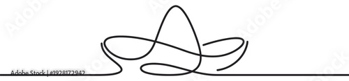 Single continuous black line drawing forms an elegant abstract knot with flowing curves and loops in a minimalist, calligraphic style, creating a simple and modern decorative element