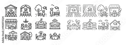 Graduation Venue Icons