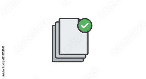 Stack of checked paper documents.