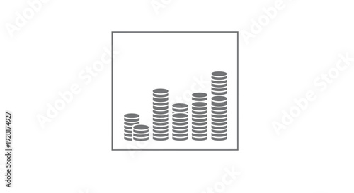 Stacked Coins in Bar Graph Illustration.