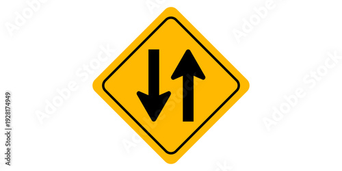 Vector Two Way Traffic Road Sign