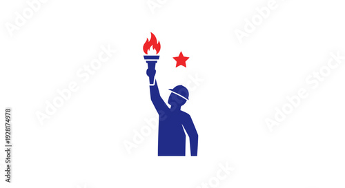 Statue of Liberty Holding Torch.