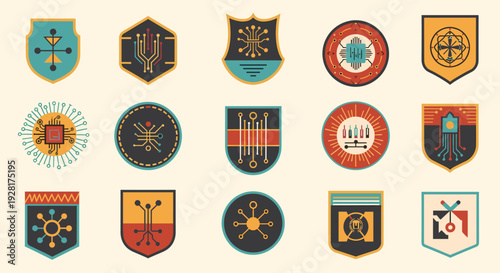 A vibrant, stylized badge illustration evokes concepts of connectivity and growth. Ideal for branding, design projects, or representing innovative ide