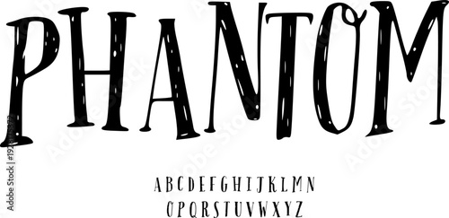  Display Font Alphabet – Tall Gothic Font Type with Subtle Distressed Texture, Mysterious Typography Meaning for Horror Posters, Thriller Branding and Cinematic Graphic Design Projects