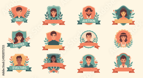 This illustration conveys success and achievement, suitable for branding, website graphics, or celebrating milestones. The vintage style and laurel wr