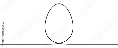 Single continuous thin black line forms a simple circular loop crossing over itself in a minimalist abstract graphic representing concepts of infinity, cycles, and continuity