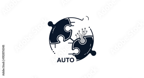 Black puzzle pieces coming together.