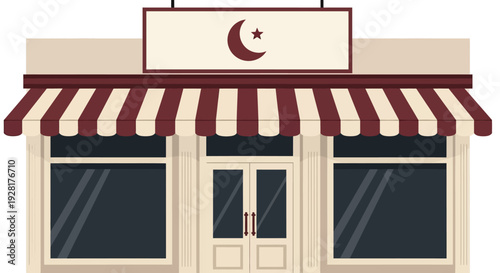 Storefront with Crescent Moon Signage.