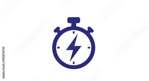 Stopwatch with Lightning Bolt Symbol.