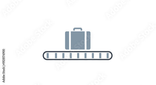 Suitcase on Conveyor Belt at Airport.