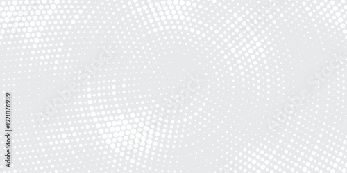 creative radial dot pattern with white and grey gradient wave for presentation. creative art eps10