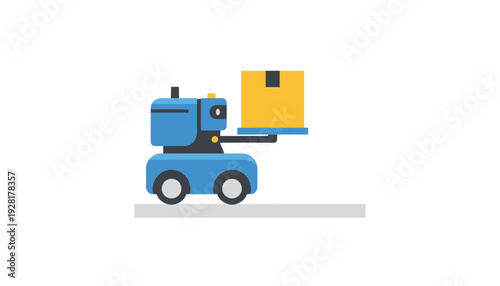 Modern forklift efficiently transporting large package in warehouse setting