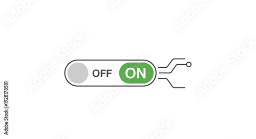 Toggle Switch in On Position Illustration.