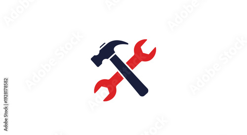 Tools Icon Hammer Wrench Combination.