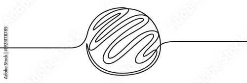 Minimalist one line drawing of a tangled knot inside a circle, symbolizing a complex problem or thought process that resolves into a simple, straight path of clarity