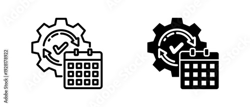 Habits Tracker  icon set with style outline and solid. vector simple elements for design and presentation.