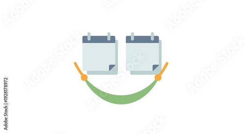 Two Documents Connected by Green Ribbon.