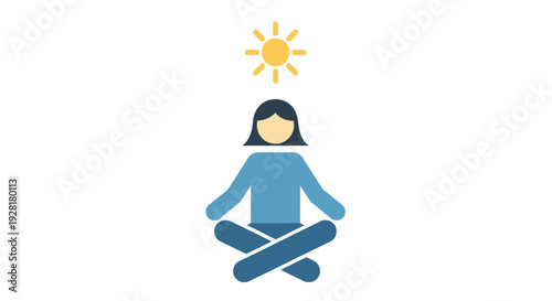 Woman meditates in lotus position calmly.