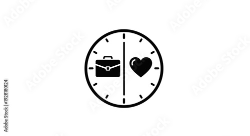 Work Life Balance Clock Icon.