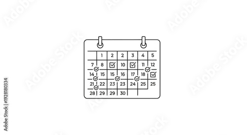 Wall Calendar with Dates Marked.