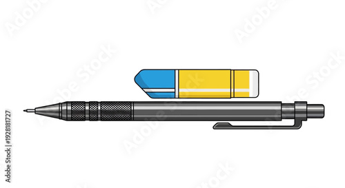 Mechanical Pencil and Eraser Drawing Illustration - Studio Tools