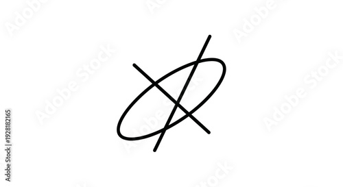 Black Crossed Circle Handwritten Symbol.