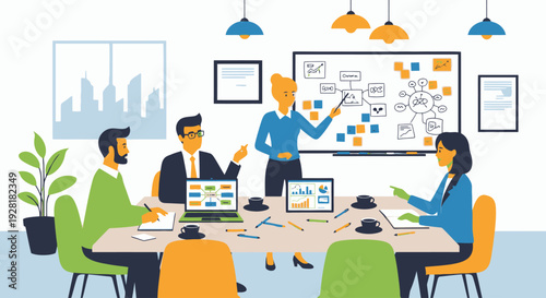 Team Meeting in Modern Office