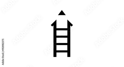 Black Ladder with Up Arrows Symbol.