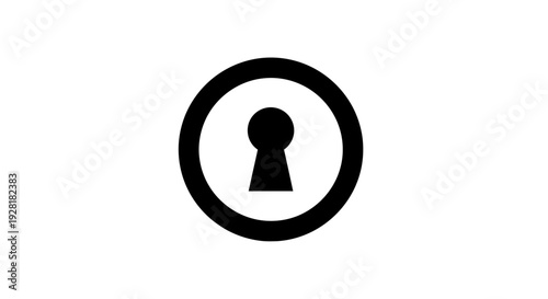 Black Keyhole Icon in Circle Symbol.