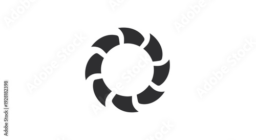 Black Loading Spinner Icon on White.