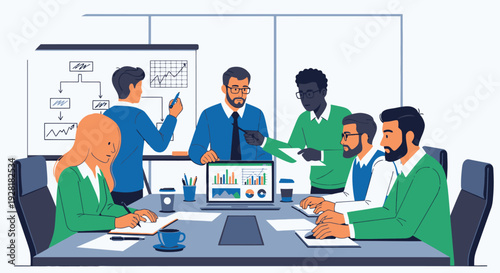Diverse Team Collaborating in Modern Office