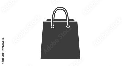 Black Shopping Paper Handbag Icon.