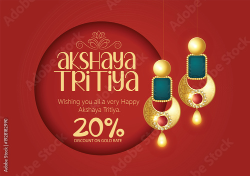 Akshaya Tritiya celebration with golden jewelry and discount offer