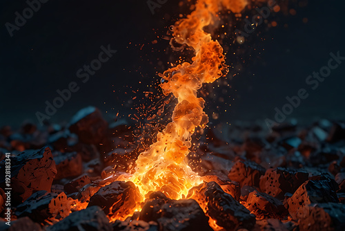 Glowing ember particles