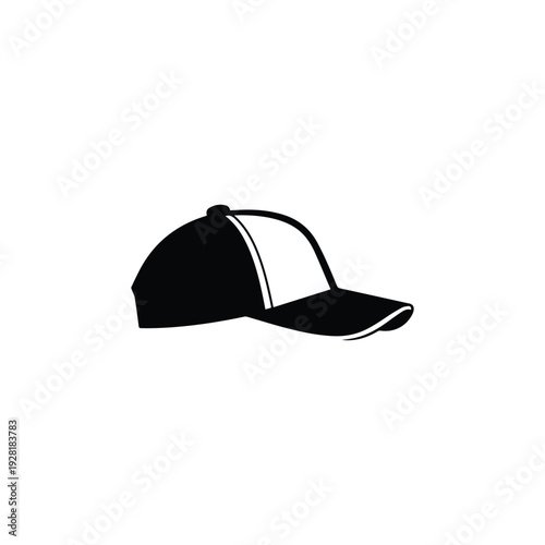 Black and white baseball cap with two-tone color scheme sports cap