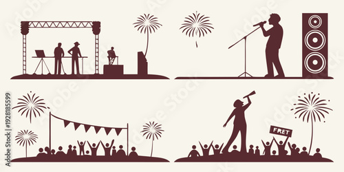 A diverse group of people engaging in various activities and celebrations. Vector