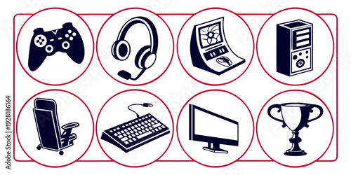 A collection of icons representing various household chores and activities Vector