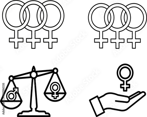 Empowering women's day symbols for equality and justice