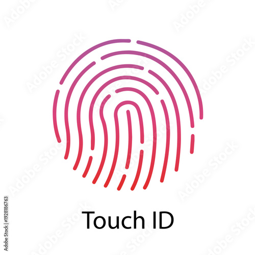 User finger scan icon. Fingerprint touch biometric id symbol. Modern account thumbprint identification security sign. User recognition scanner badge