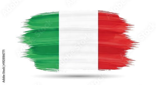 Italian Flag Brush Stroke - A Symbol of National Pride and Heritage.