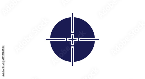 Blue Target Icon with Crosshairs Symbol.