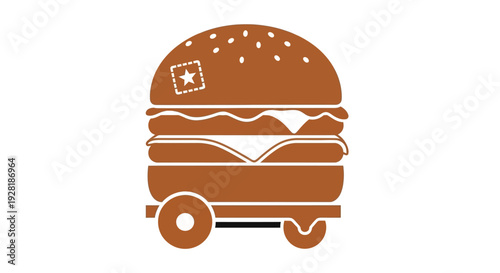 Burger Food Truck Illustration Design Element.