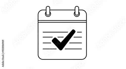 Calendar with check mark icon.