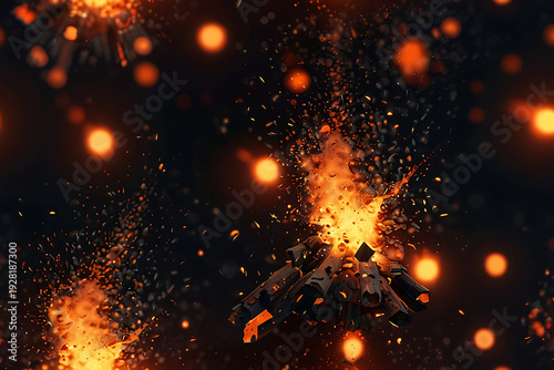Glowing ember particles
